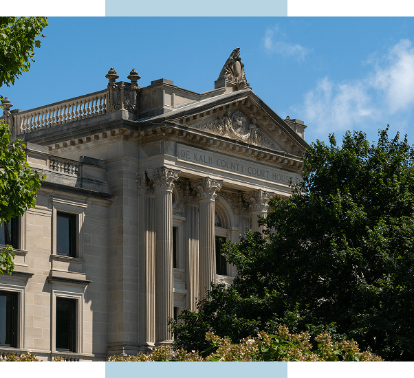 Historic courthouse with classical architecture